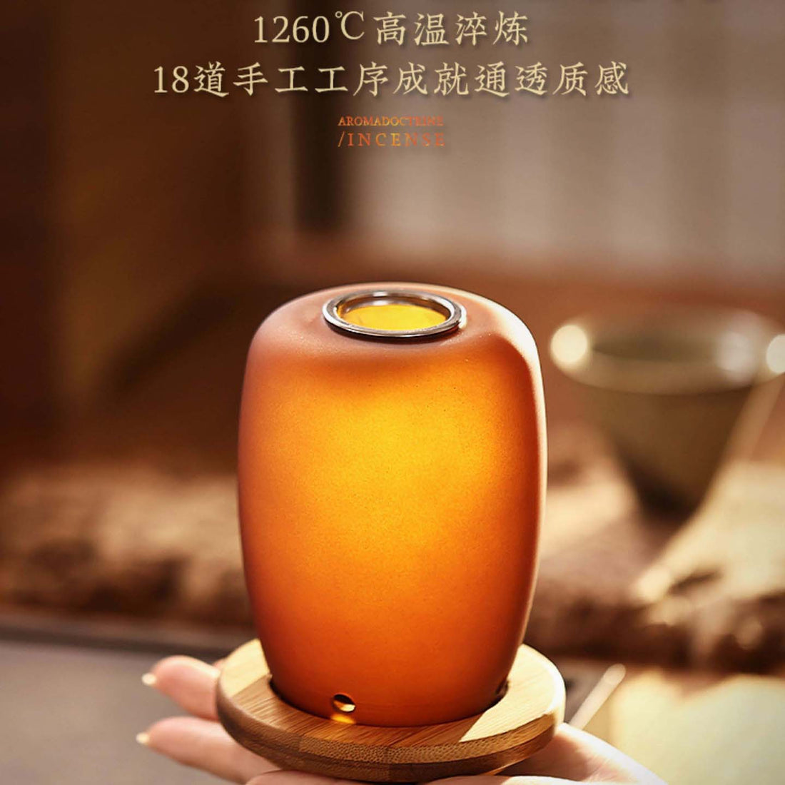zensoullab Fireproof Candle Incense Burner Agarwood Wood Chips Aromatherapy Lamp Glass Incense Burner Glass Candle Holder Aromatherapy Lamp