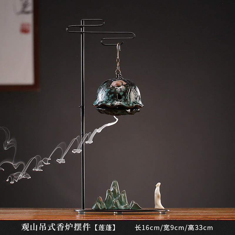 zensoullab Creative Backflow Incense Burner Home Indoor Incense Hanging Ball Chinese Zen Style Home Decoration Tea Ceremony Sandalwood Agarwood Incense Burner