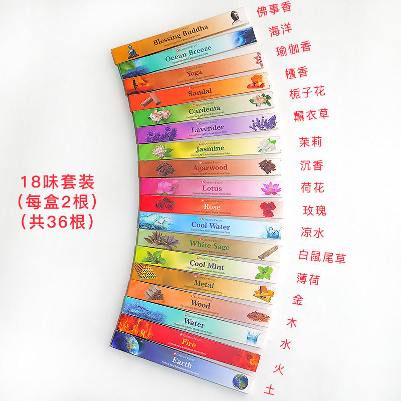 zensoullabGF Hot-Selling Indian Incense 18 Flavors Masala Handmade Sandalwood Agarwood Imported Aromatherapy Incense Stick Tibetan Incense