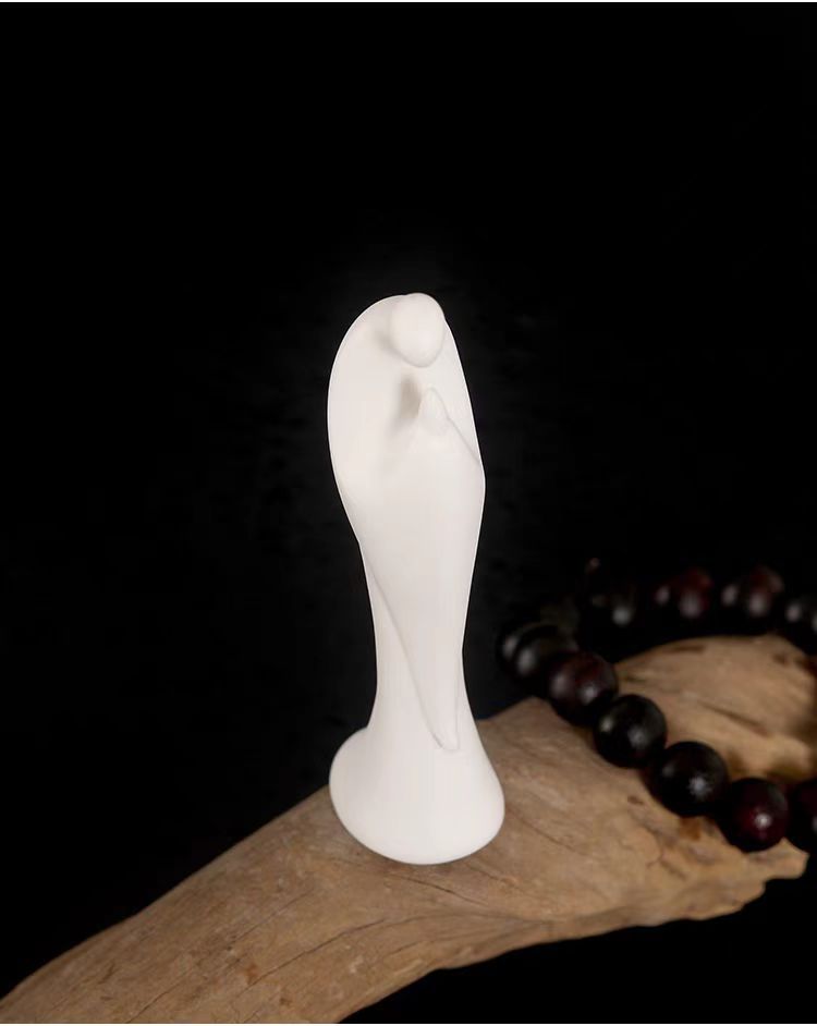 zensoullab Creative Ceramic Phaseless Buddha Figurine Living Room Tea Ceremony White Porcelain Little Monk Zen Style Chinese Minimalist Decorative Ornament
