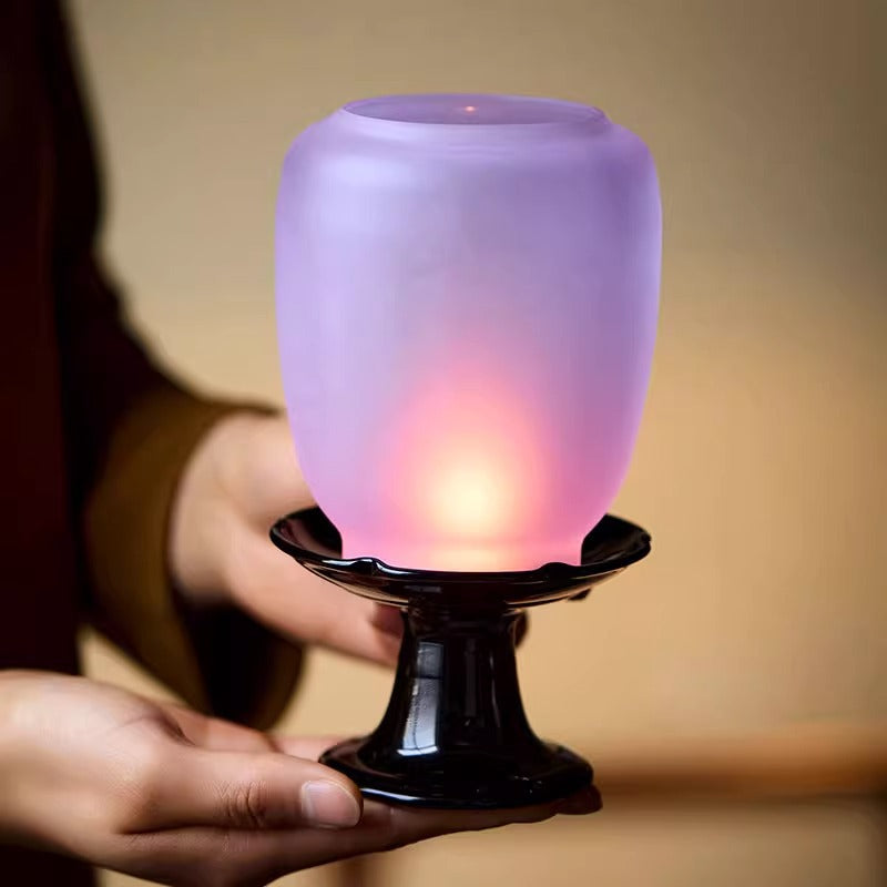 zensoullab Empty Illusion Candle Holder Home Aromatherapy Glass Ornament High-end Vintage Chinese Zen Creative Atmosphere Lamp Ancient Style