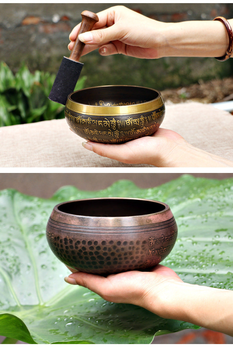 Zensoullab Nepal Xizang Himalaya Bowl Buddha Sound Bowl Buddha Sound Bowl Singing Bowl Yoga Meditation Himalaya Bowl Ear Cleaning Healing Copper Chime Stone