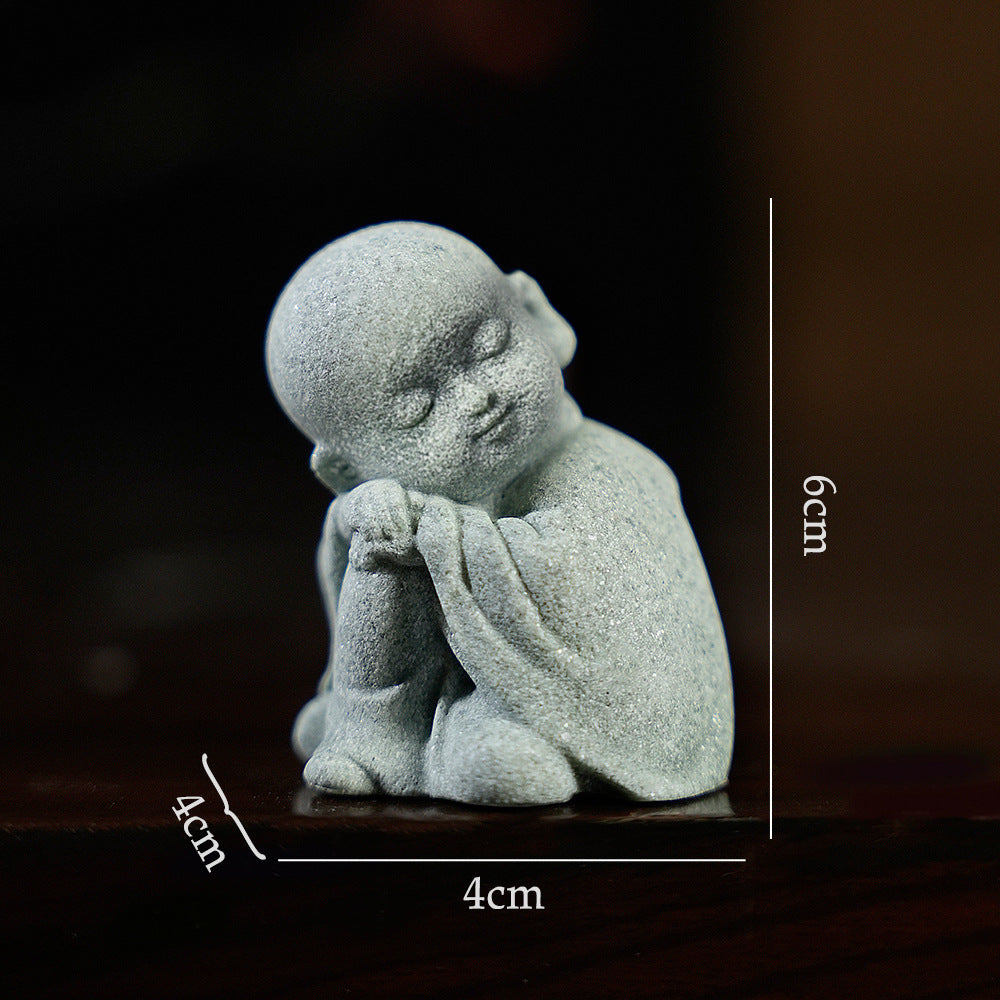 zensoullab Decorative Crafts Zen Decorations Tea Room Arrangement Landscaping Little Monk Decoration New Chinese Style Micro Landscape Arrangement Props