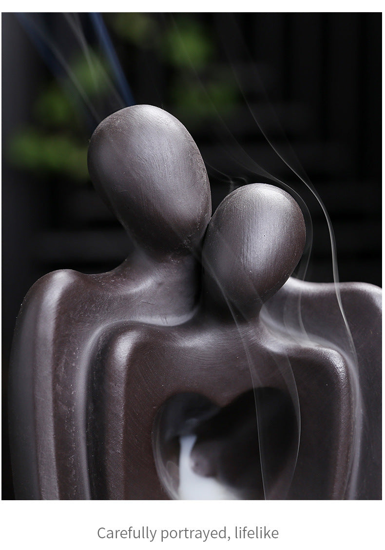 New Purple Clay Backflow Incense Burner Creative Perfect Match Smoke Incense Burner Home Tea Room Ornament Craft