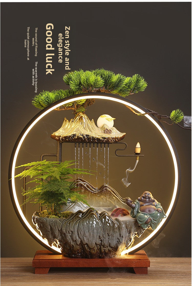 zensoullab Flowing Water Ornament Home Backflow Incense Chinese Style Backflow Incense Burner Living Room Humidifier Office Housewarming New Home Opening Gift