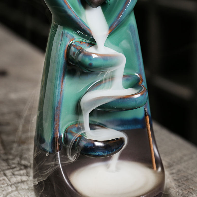 Ceramic Backflow Incense Burner Home Decor Ornament Creative Double-Sided Backflow Incense Burner