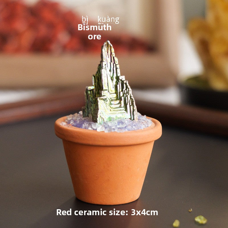 zensoullab Natural Crystal Raw Stone Mineral Pot Ornament Crystal Gemstone DIY Simulation Potted Plant Home Desktop Car Ornament
