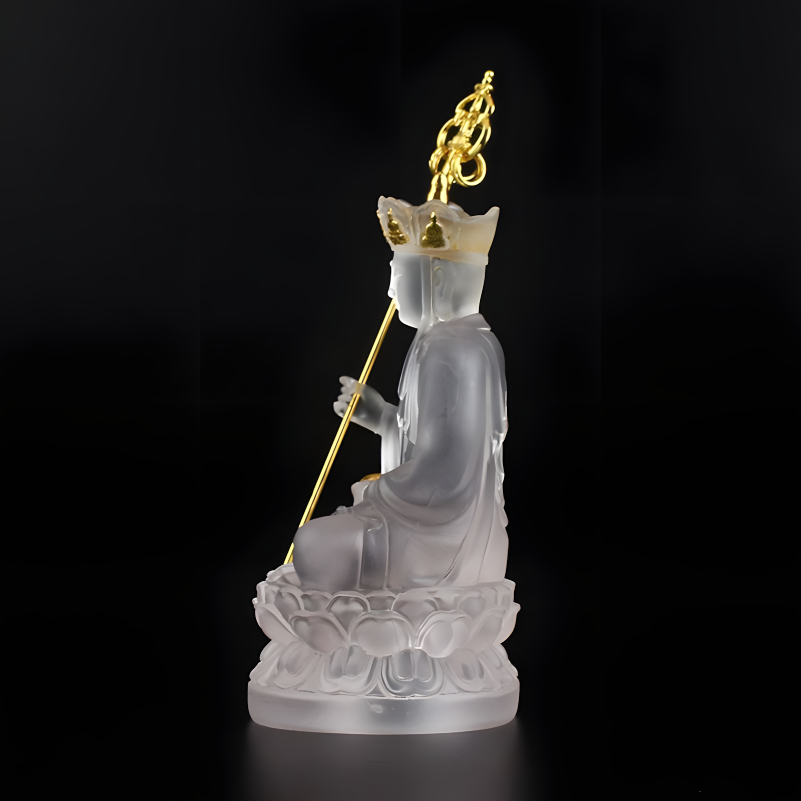 Zensoullab ┃ “Guardian of Compassion” Kṣitigarbha Bodhisattva Crystal Statue – A Symbol of Inner Peace and Protection