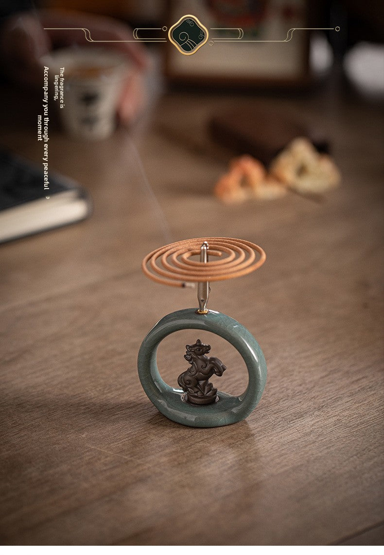 zensoullab Zen Style Small Monk Incense Holder Creative Dual-use Coil Incense Burner Incense Burner for Home Indoor Sandalwood Agarwood Incense Burner Ornament