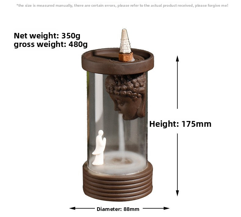 zensoullab Purple Clay Wukong Backflow Incense Burner Home Decor Creative Windproof Cover Sandalwood Incense Burner Craft Ornament