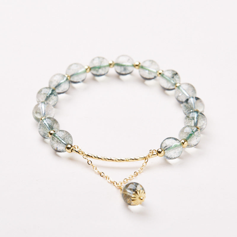 zensoullab White Crystal Bracelet Green Phantom Crystal Starry Sky Good Luck Crystal Bracelet