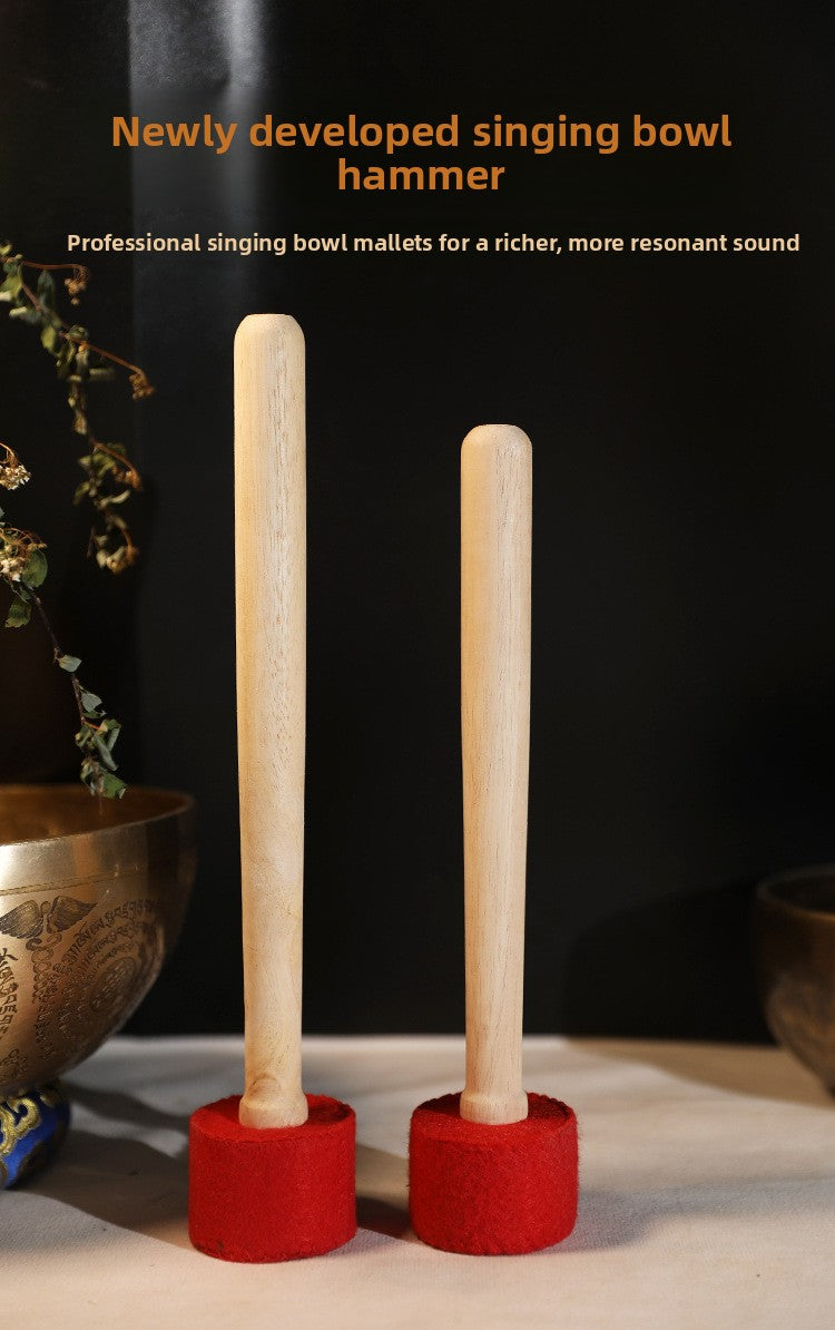 zensoullab Direct Supply Nepal Handmade Velvet Cloth Knocking Stick Tibetan Singing Bowl Hammer Bowl Stick Professional Healing Buddha Sound Bowl Knocking Stick