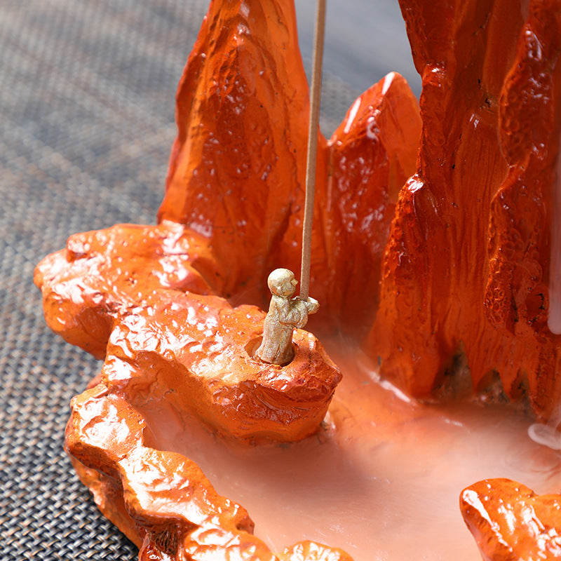 zensoullab Large Resin Backflow Incense Burner Entrance Decoration Incense Ceremony Aromatherapy Burner Fish Tank Rockery Landscape Sandalwood Burner Antique Decoration