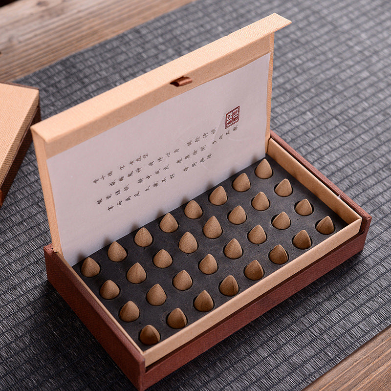 zensoullab Natural Backflow Incense Pellets Agarwood Tower Incense Cones Sandalwood Incense Home Indoor Air Purification Incense Burner Aromatherapy Gift