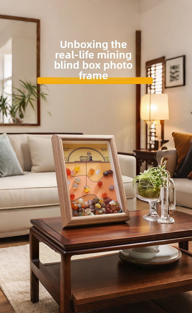 zensoullab Runyang Jewelry Natural Crystal Stone Frame Miner DIY Crystal Crafts 7inch Frame Display Creative