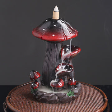 zensoullab Backflow Incense Burner Incense Holder Incense Stand Aromatherapy Creative European Style Home Craft Ornament Mushroom Resin Backflow Incense Burner