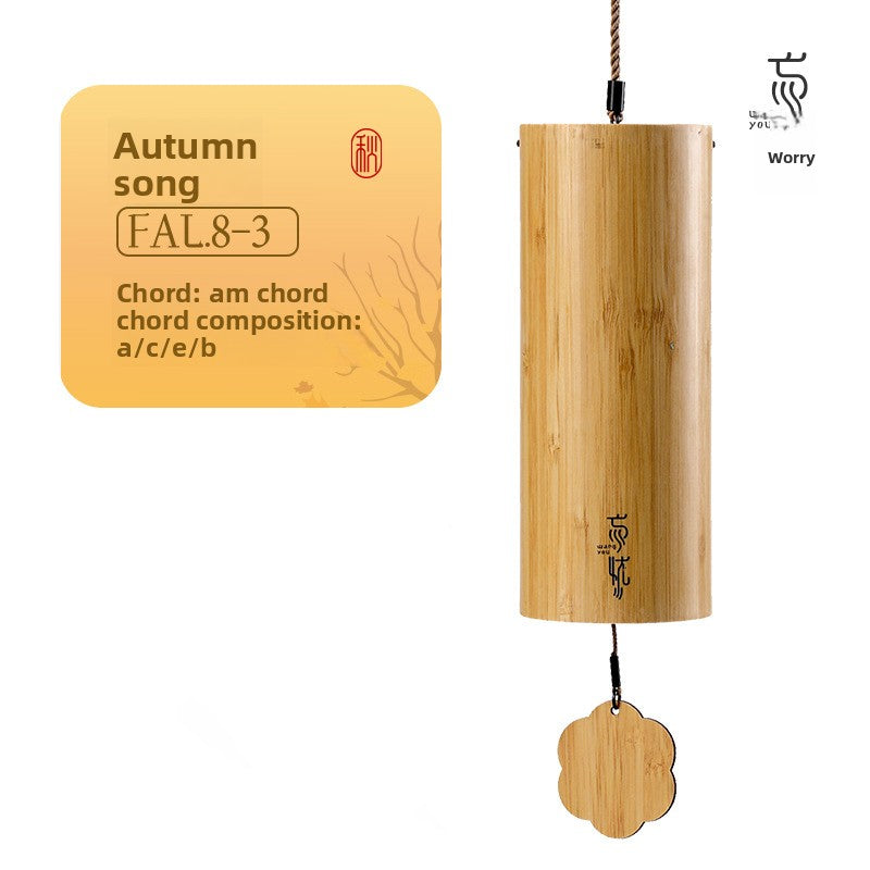 zensoullab Lu Ruzhu Bamboo Wind Chime Chord Japanese Retro Bell Yoga Balcony Outdoor Four Seasons Healing Home Decoration Pendant