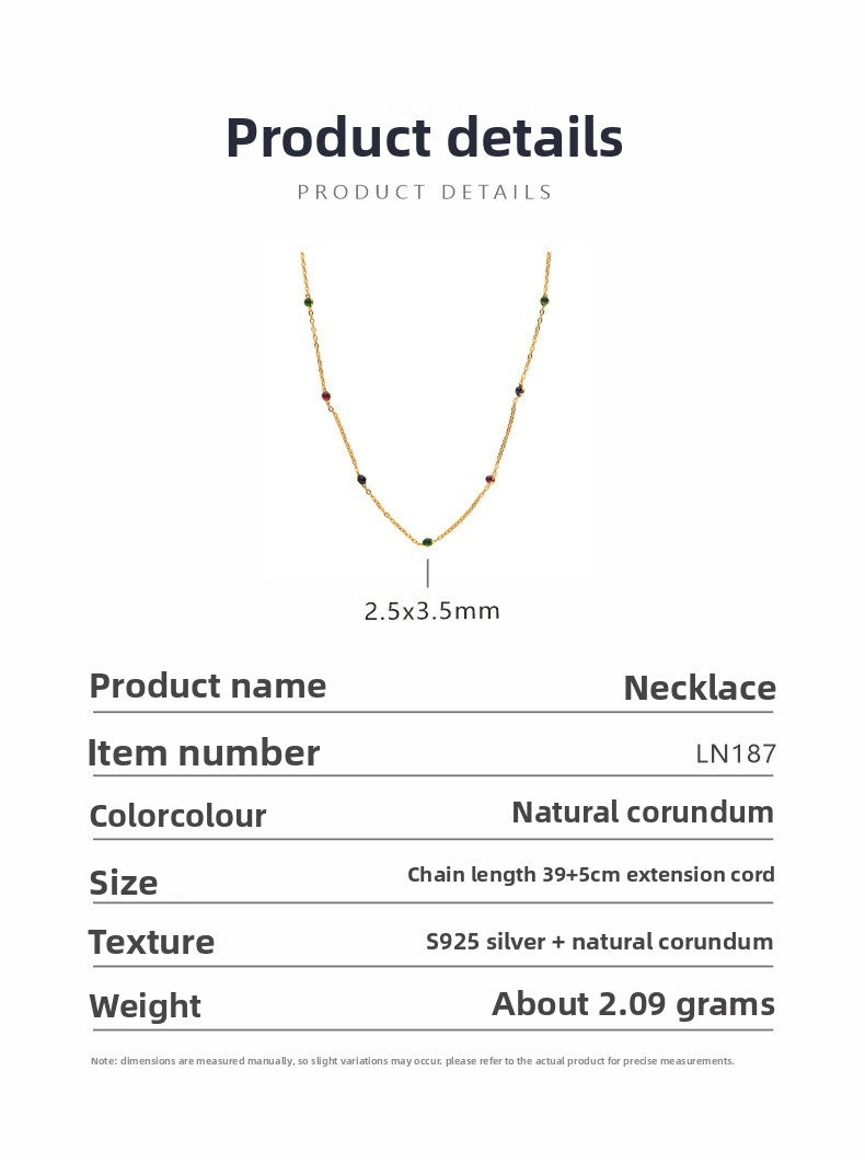 zensoullab Three-Color Natural Steel Jade Dopamine Necklace S925 Sterling Silver Starry Sky Clavicle Chain