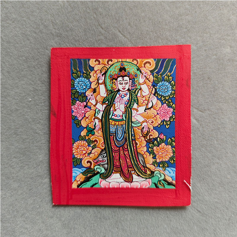 zensoullab Nepal Hand-painted Moli Branchi Tian Vajrasattva Thangka Tibetan Buddha Statue Bodhisattva Thangka Gawu Box Necklace Pendant