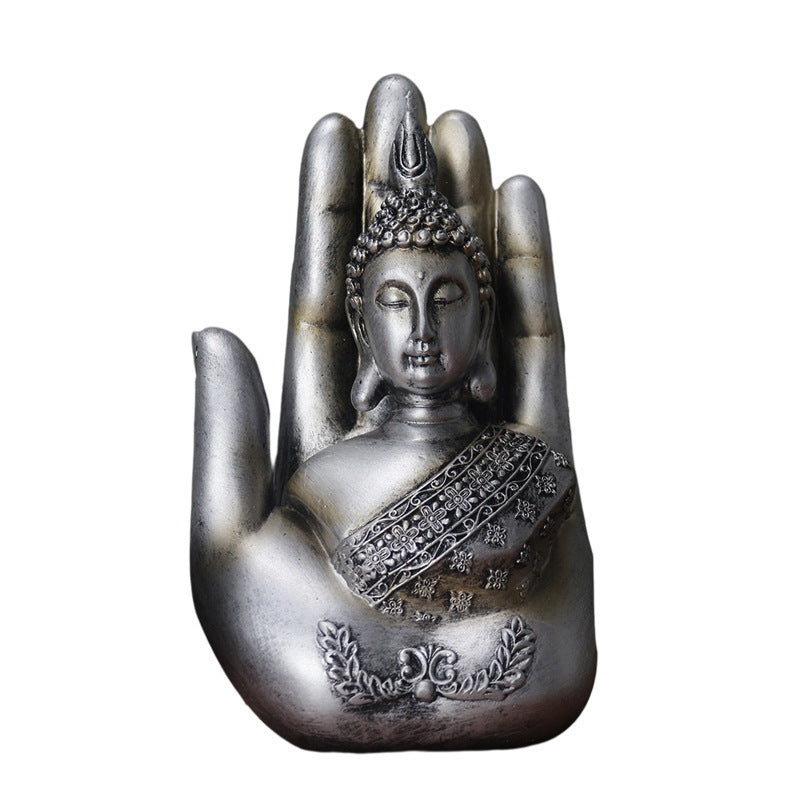 zensoullab Buddha Hand Ornament Home Garden Design Buddha Statue Resin Craft Creative Zen Decoration Gift Home