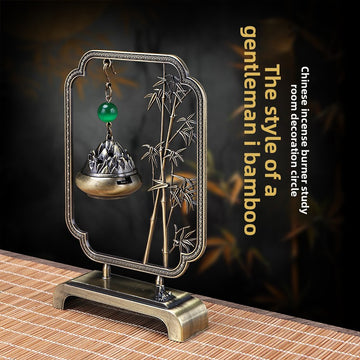 zensoullab Chinese Style Incense Burner Green Bamboo Auspicious Incense Home Indoor Ancient Style National Trend Incense Decoration Ornament