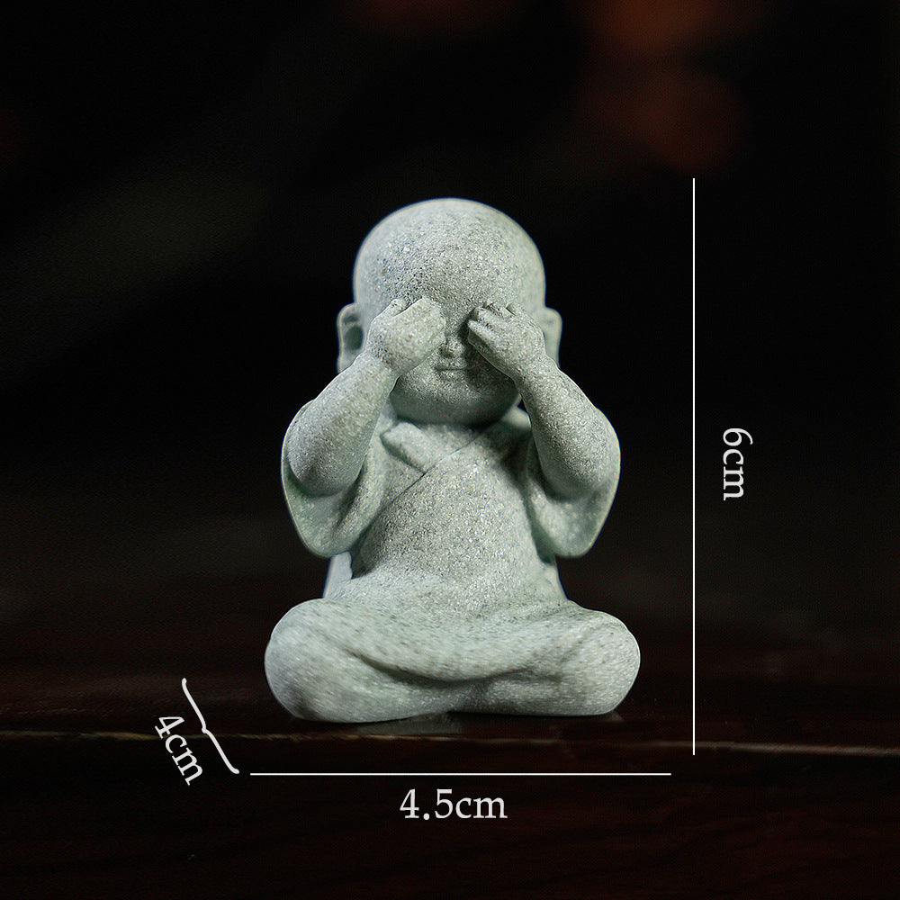 zensoullab Decorative Crafts Zen Decorations Tea Room Arrangement Landscaping Little Monk Decoration New Chinese Style Micro Landscape Arrangement Props