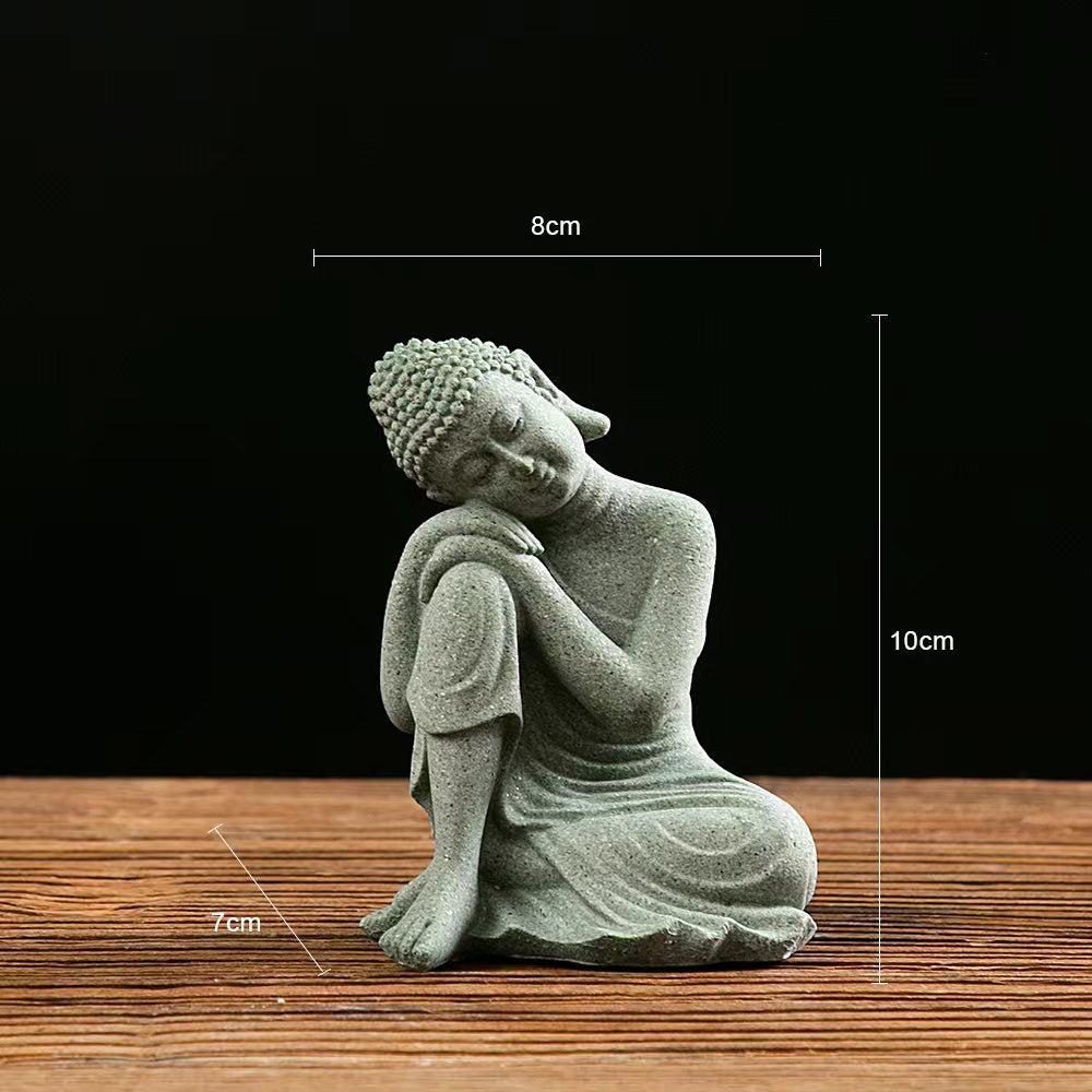 zensoullab New Buddha Statue Crafts Zen Fish Tank Landscape Ornament New Chinese Style Creative Entrance Home Decoration