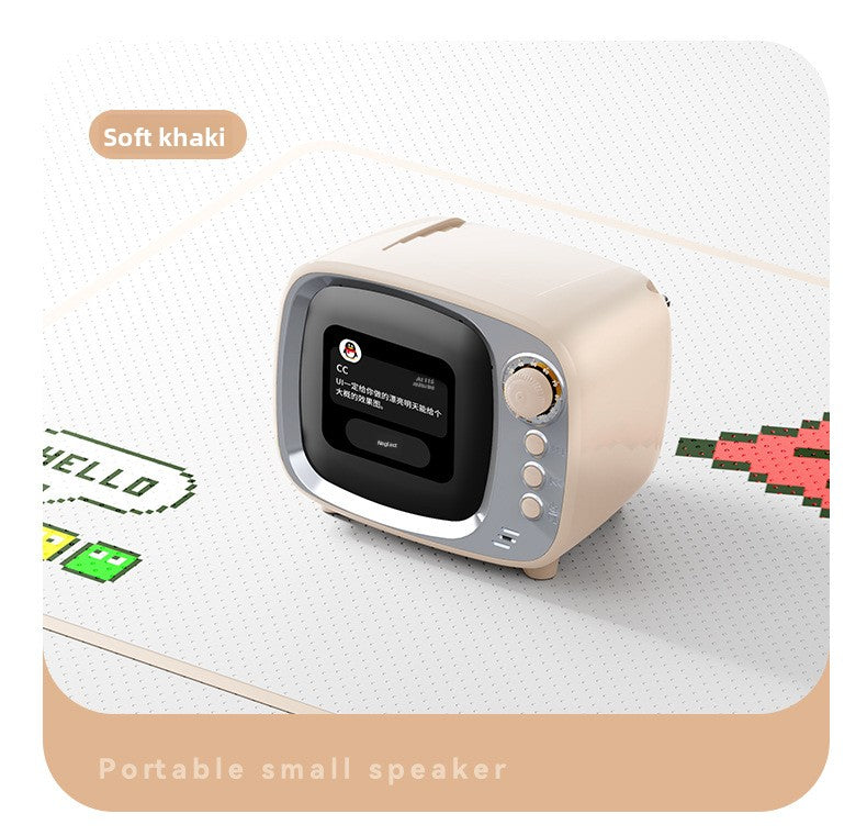 zensoullabAi Smart APP Screen Bluetooth Speaker Creative Retro TV Style Small Speaker Subwoofer Alarm Clock White Noise