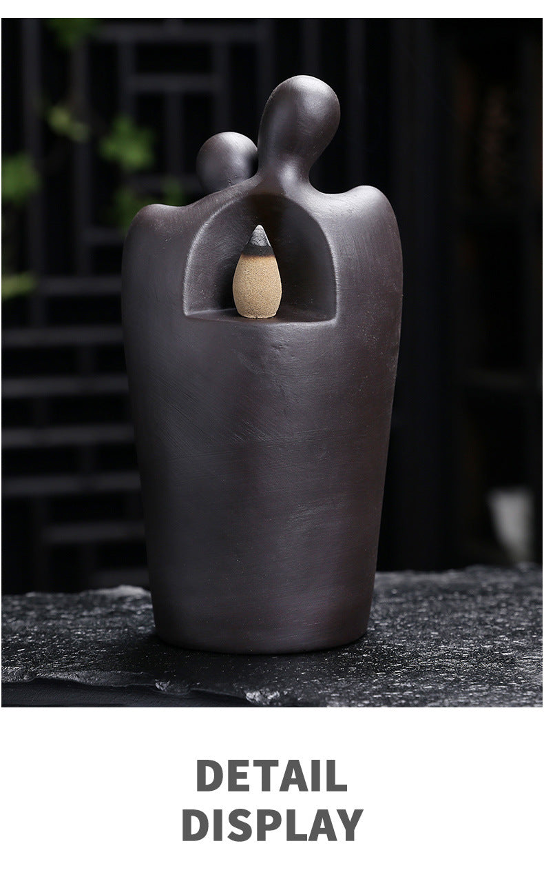 New Purple Clay Backflow Incense Burner Creative Perfect Match Smoke Incense Burner Home Tea Room Ornament Craft