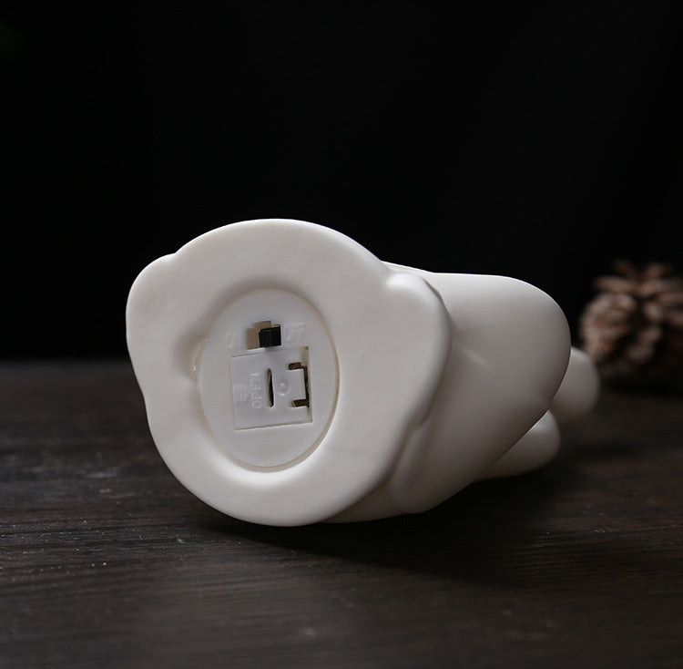 zensoullab Zen Ceramic Formless Buddha Entrance Study Creative Ornament White Porcelain Little Monk Incense Holder Tea Table Living Room Creative Ornament