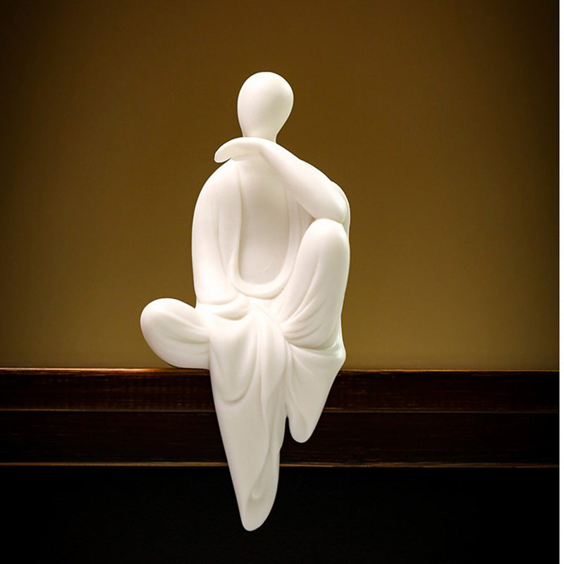 zensoullab Zen Ceramic Formless Buddha Figure Chinese Style Small Monk Ornament Small Monk Entrance Living Room Study Creative Decoration Display