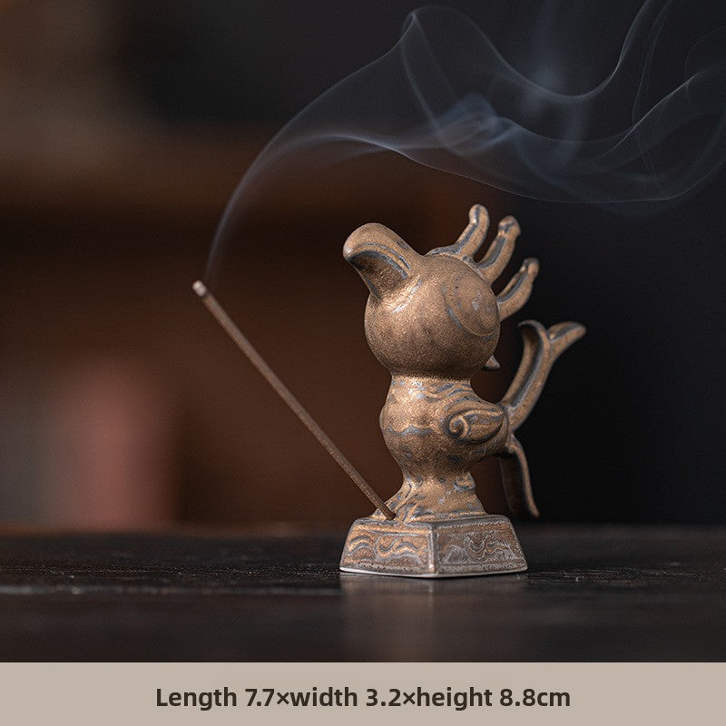 zensoullab Cultural and Creative Handicraft Ceramic Sanxingdui Sun Bird Incense Burner Incense Holder Incense Stick Holder Incense Ceremony Ornament Creative Gift Aromatherapy Burner