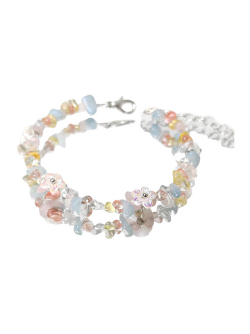 zensoullab Spring and Flower Field Dopamine Colorful Crystal Flower Bracelet