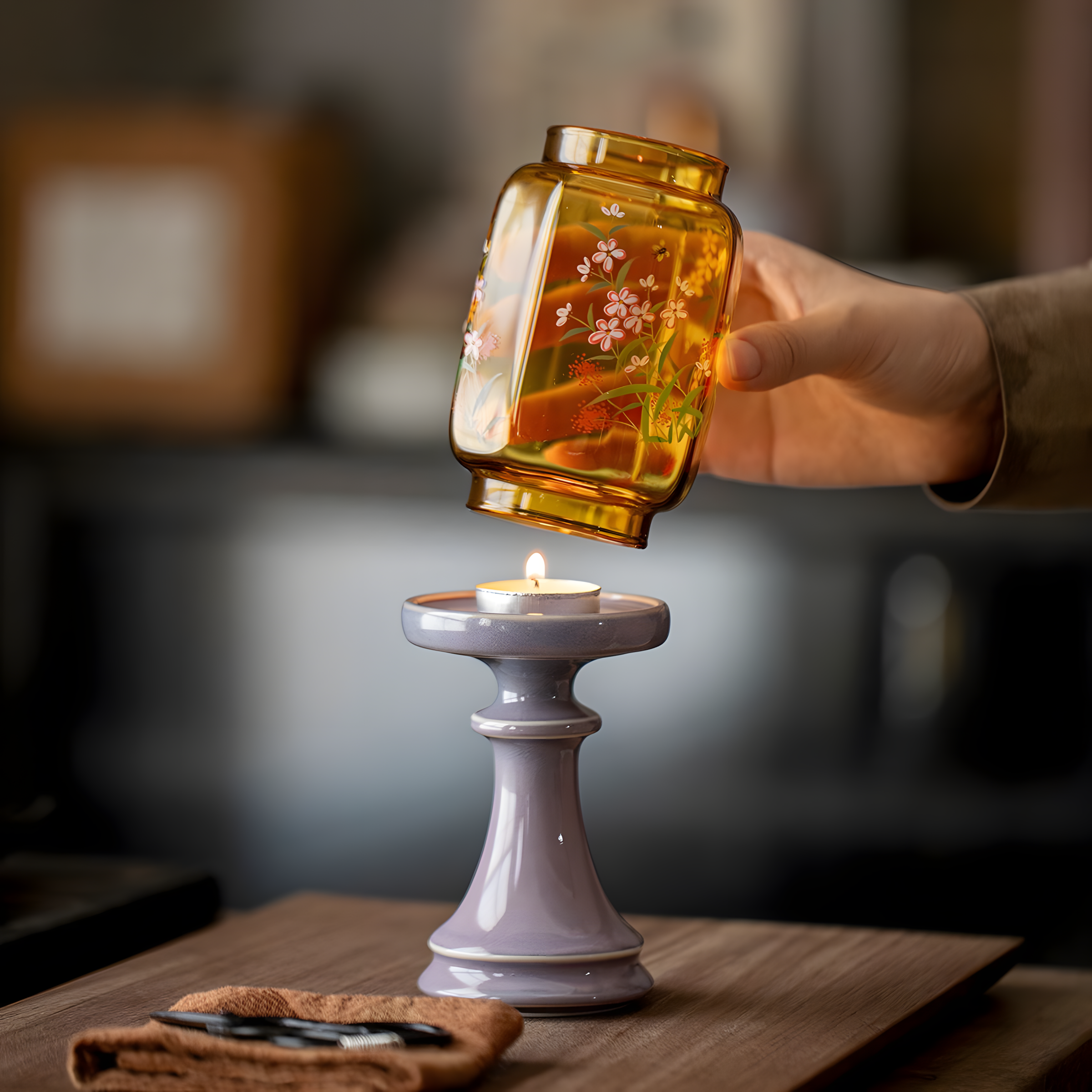 Zensoullab | Glass Meditation Candle Holder – Serenity in Bloom
