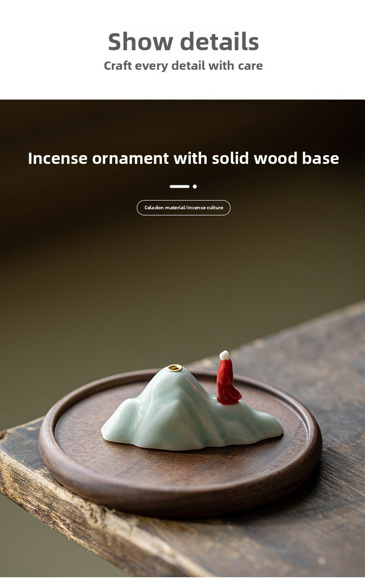 zensoullab Zen Rockery Incense Holder Ornament Tea Ceremony Incense Burner Tea Room Living Room Home Aromatherapy Burner Incense Stand Creative Incense Tool Sandalwood