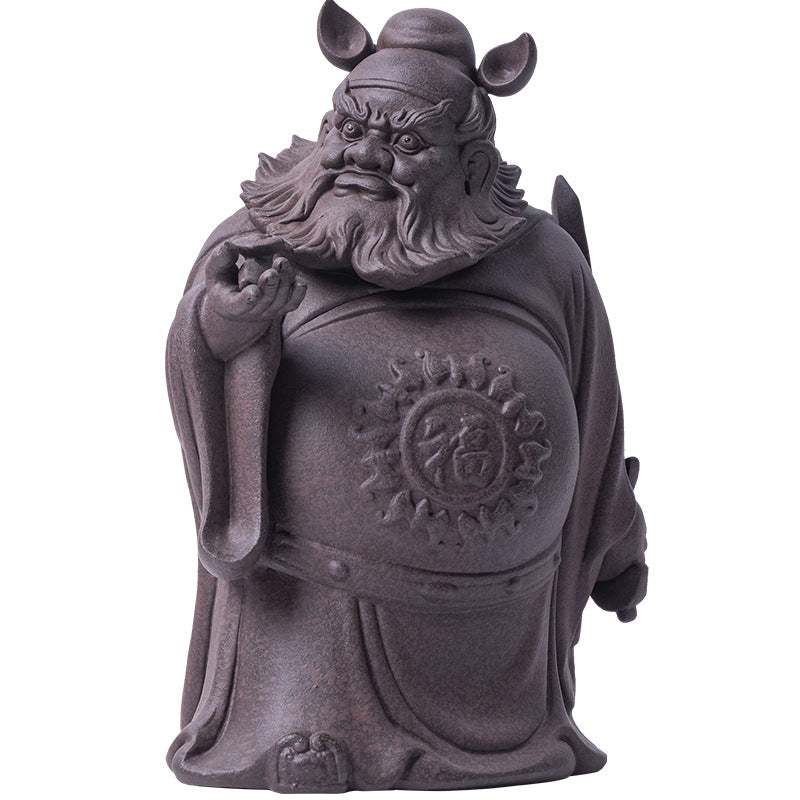 zensoullab Zen Style Chinese Purple Clay Zhongkui Blessing Figurine Creative Home Living Room Study Entrance Craft Decoration Ornament