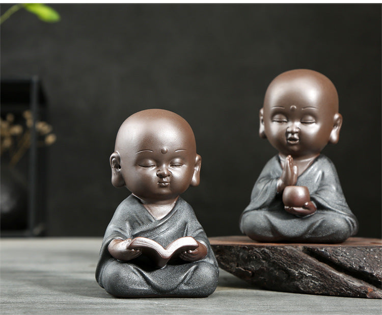 zensoullab Yunshang Black Gold Sand Purple Sand Little Monk Tea Pet Ornament Creative Can Be Raised Tea Tray Tea Play Tea Ceremony Accessories Little Sha Yi