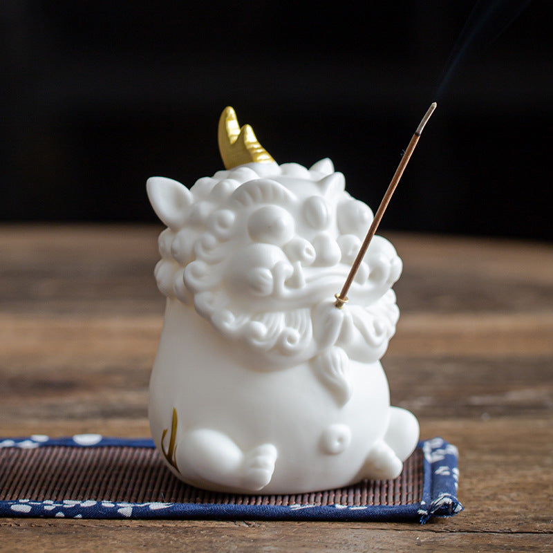 Zensoullab Creative Lucky Ceramic Incense Burner Decoration Tea Pet Incense Burner Living Room Decoration Household Sandalwood Incense Burner