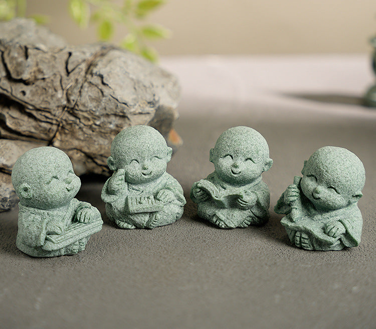 zensoullab Chinese Tea Pet Zen Small Novice Landscape Ornament Flower Garden Bonsai Rockery Cute Healing Decoration