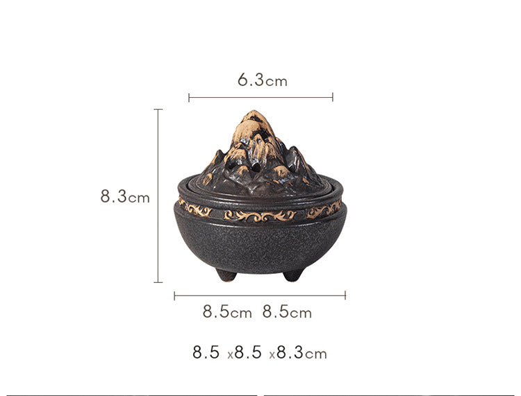 zensoullab Boshan Ceramic Incense Burner for Home Indoor Small Sandalwood Agarwood Incense Burner Zen Tea Room Incense Incense Seal Tower Incense Burner