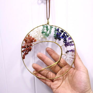 zensoullab Gravel Tree of Life Dream Catcher Hanging Ornament Agate Pendant