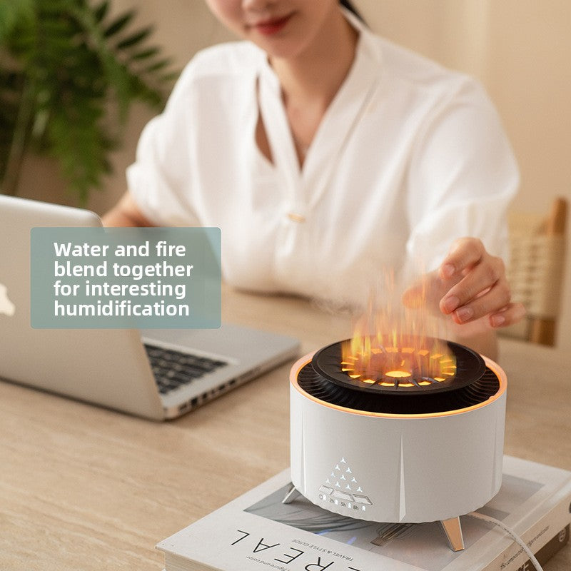 zensoullab Creative Flame Aromatherapy Diffuser White Noise Volcanic Lava Humidifier Desktop Simulation Jellyfish Smoke Ring Diffuser