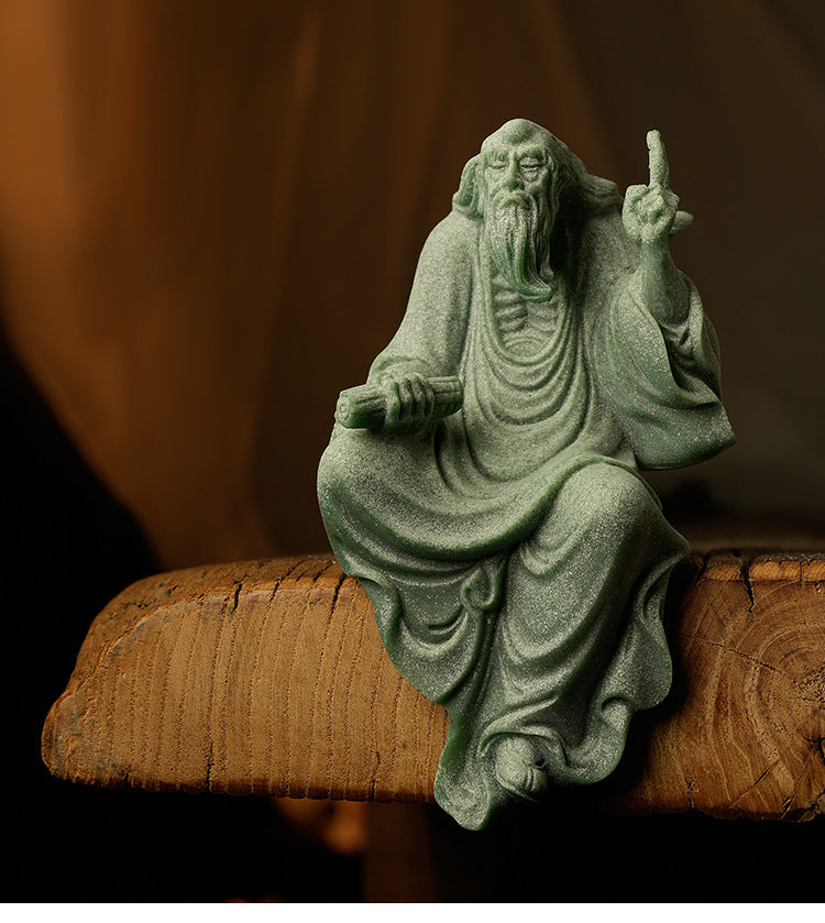 zensoullab New Chinese Style Small Ornaments National Style Desktop Landscaping Flowing Water Zen Style Bogu Rack Decoration Scene Layout Laozi Sculpture