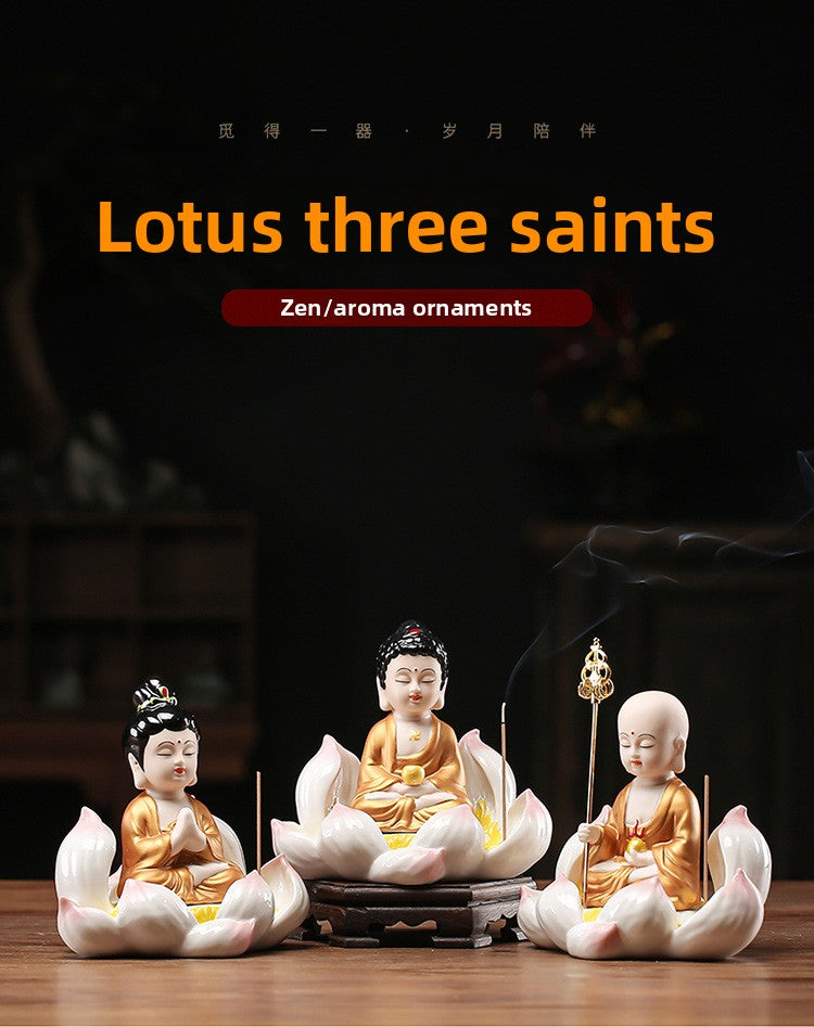Zensoullab Creative Boutique Handicrafts Ceramic Classical Buddha Statue Buddha Buddha Guanyin Bodhisattva Chinese Household Car Safety Ornaments