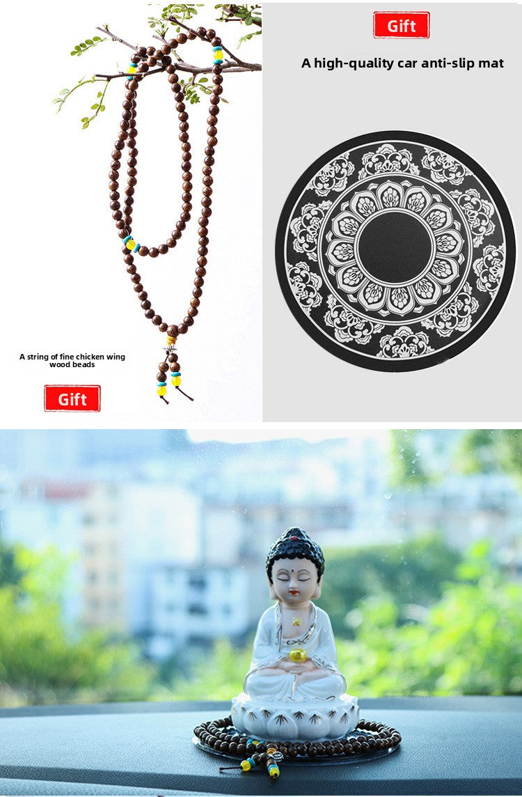 zensoullab Creative Buddhist Car Perfume Ornament Ceramic Cute Guanyin Bodhisattva Peace Buddha Statue Maitreya Buddha Car Accessories
