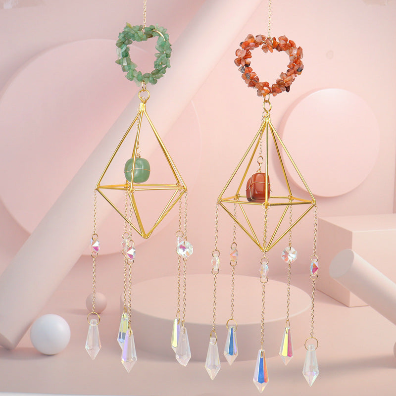 zensoullab Sun Catcher Crystal Air Frame Heart Pendant Light Garden Decoration Pendant Light Crystal Hanging Ornament