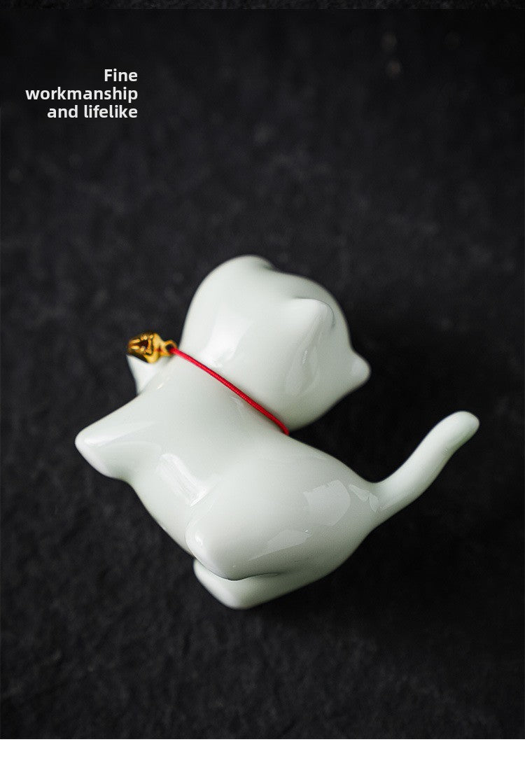 zensoullab Cute Forbidden City Kitten Ceramic Incense Holder Aromatherapy Burner Ornament Soft Healing Tea Table Tea Pet Indoor Incense Burner