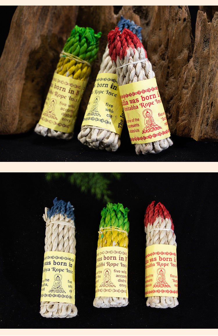 zensoullab Nepal Handmade Plant Incense Powder Rope Incense Meditation Thread Incense Woven Indoor Healing Air Purification Aromatherapy