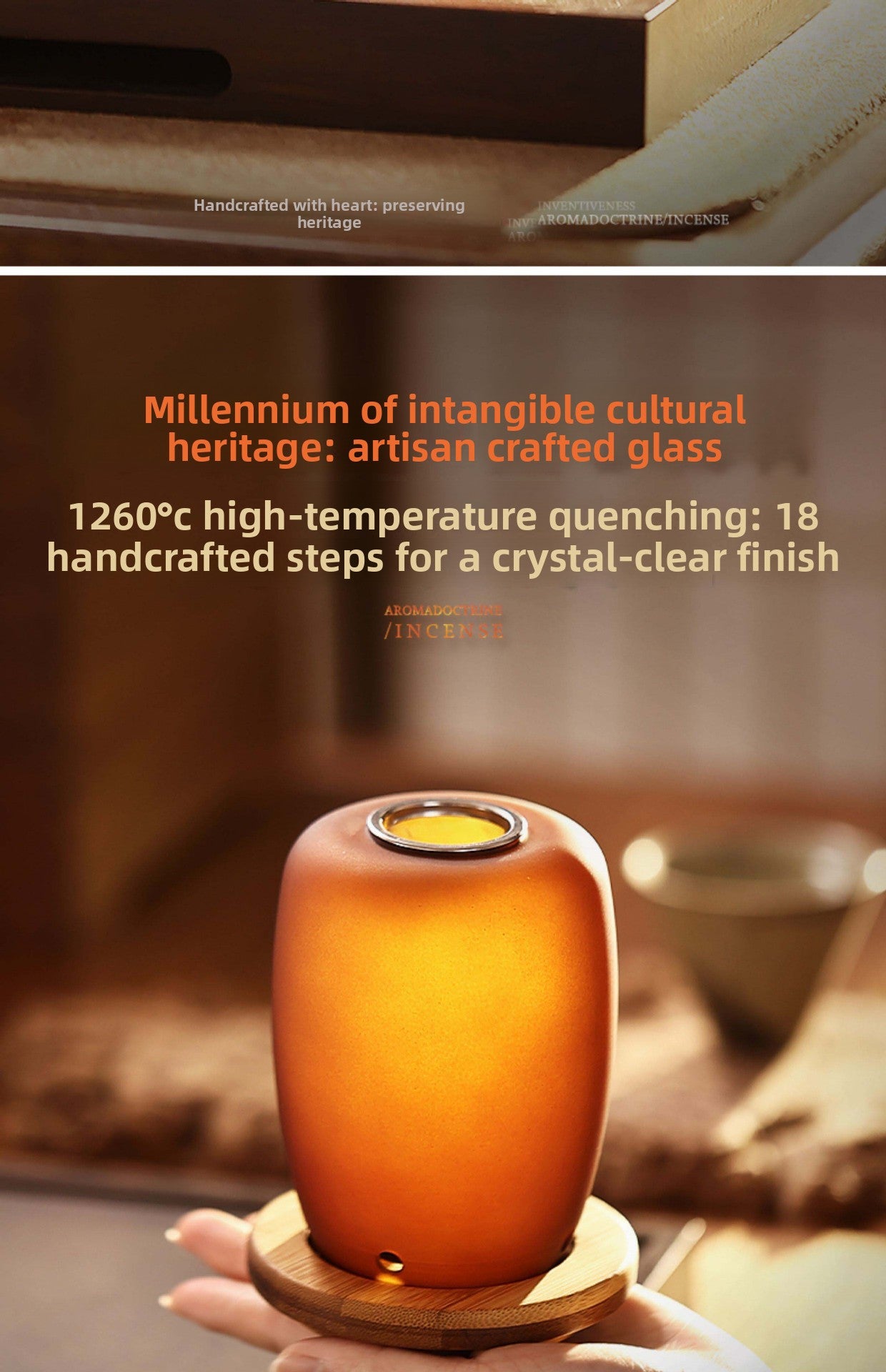 zensoullab Fireproof Candle Incense Burner Agarwood Wood Chips Aromatherapy Lamp Glass Incense Burner Glass Candle Holder Aromatherapy Lamp