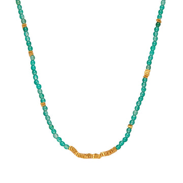 zensoullab S925 Sterling Silver Natural Green Chalcedony Gemstone Necklace for Women Fashionable Personalized Handmade Fragmented Silver